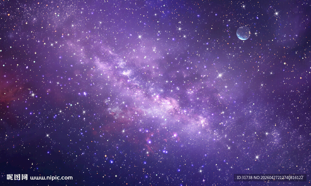 梦幻紫色星空宇宙背景