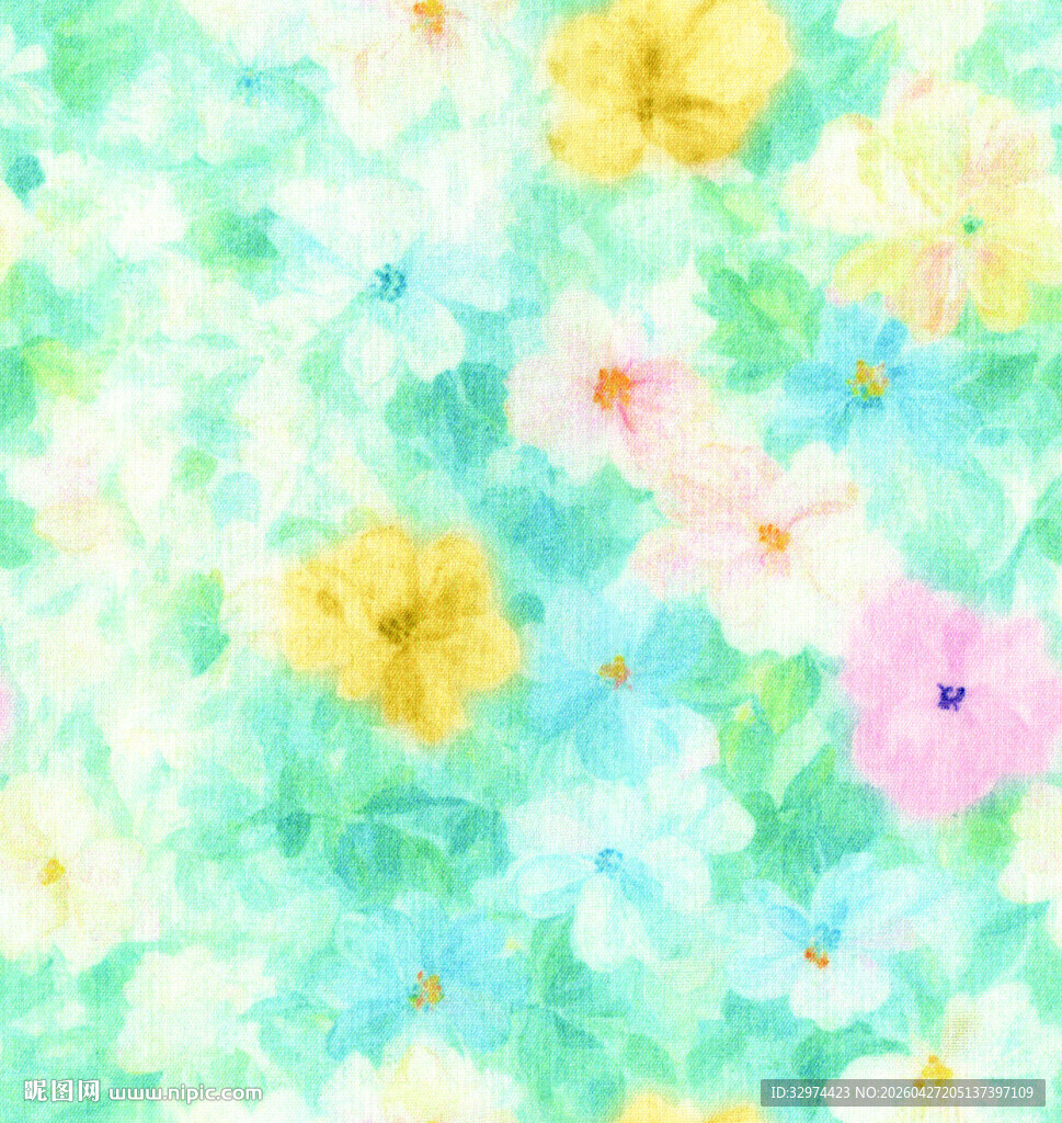清新水彩花卉图案背景