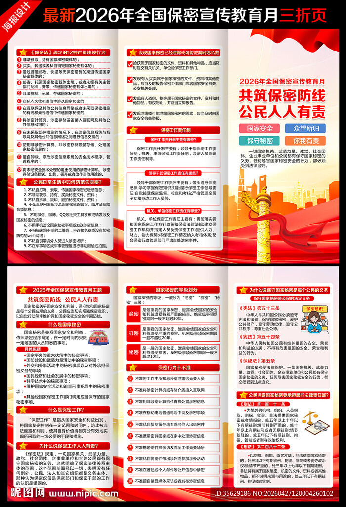 2026年保密宣传月三折页