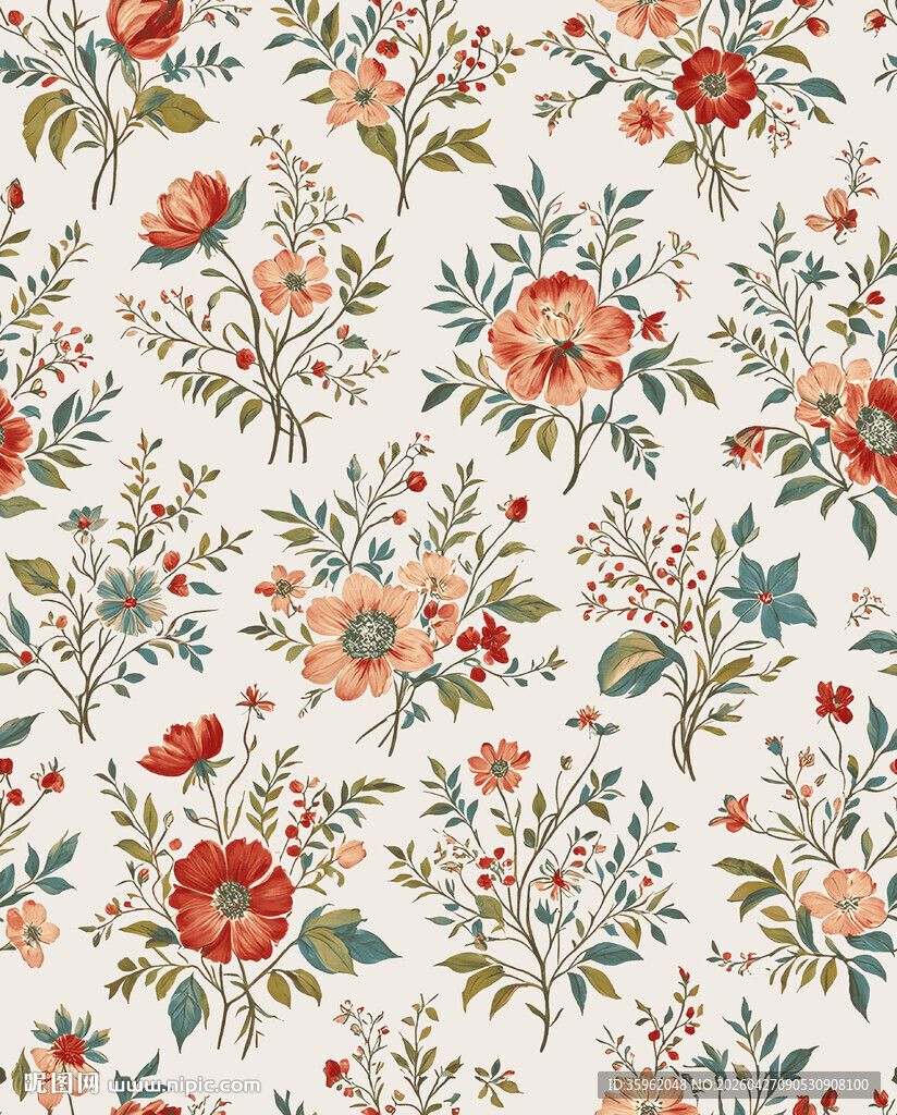 复古花卉图案背景