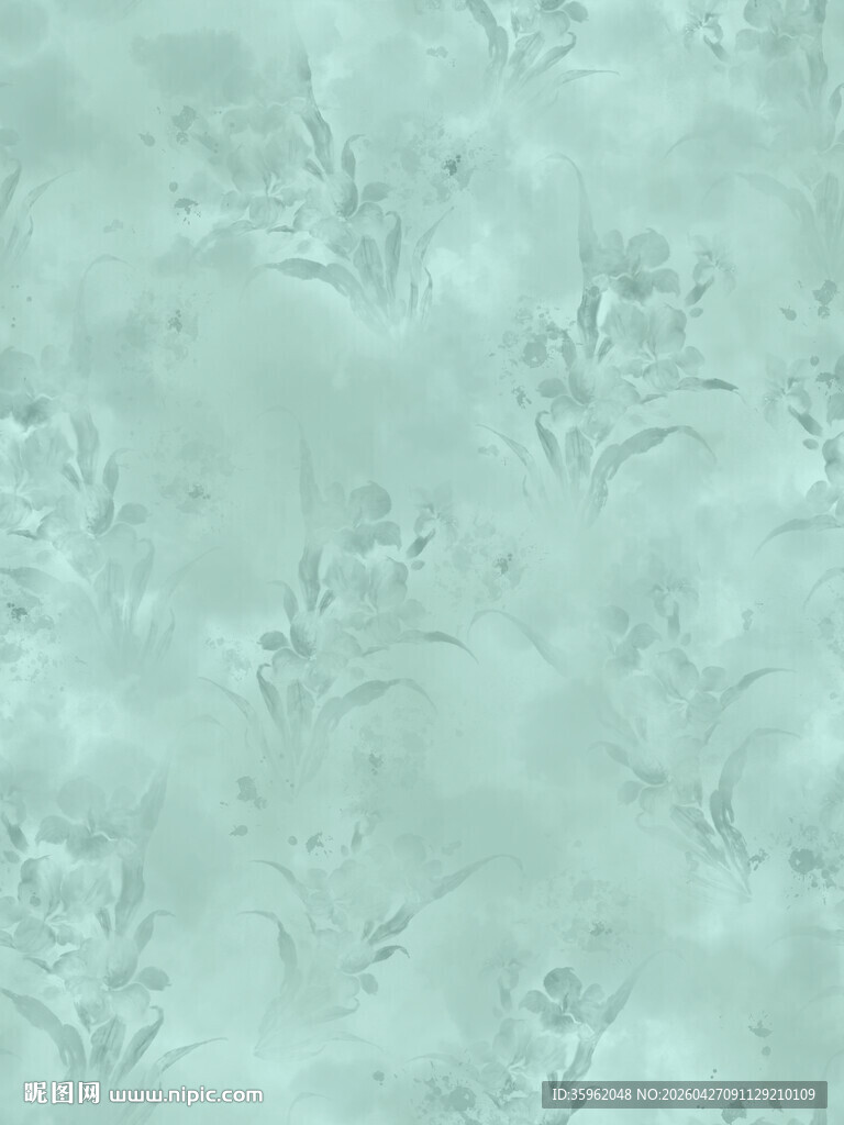 淡绿色花卉纹理背景图案