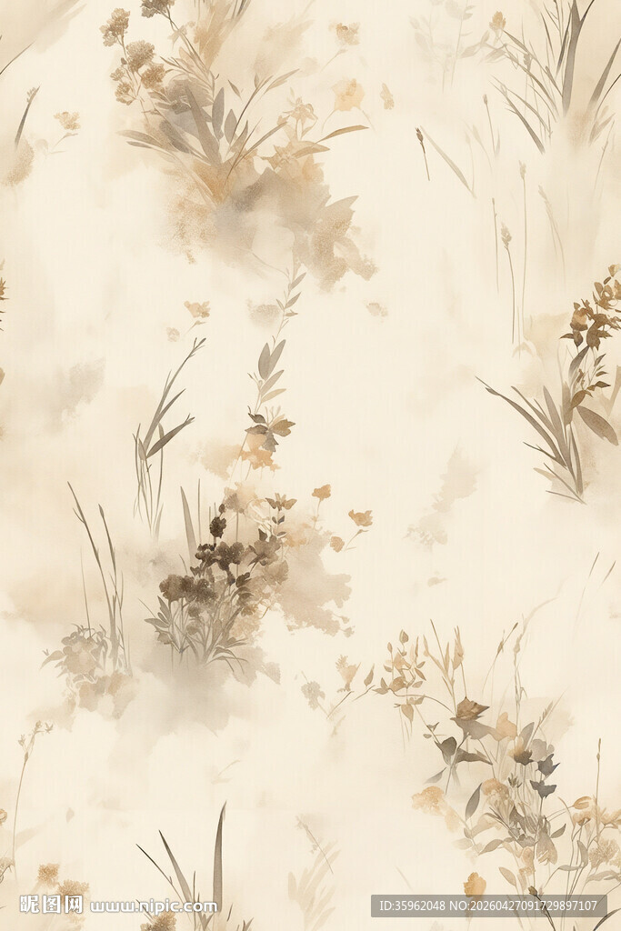 淡雅花卉纹理背景图