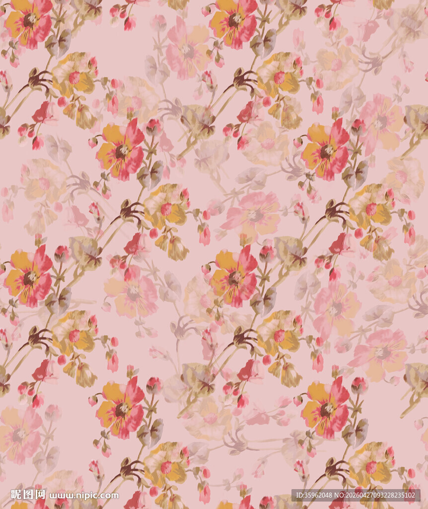 粉色花卉图案背景纹理
