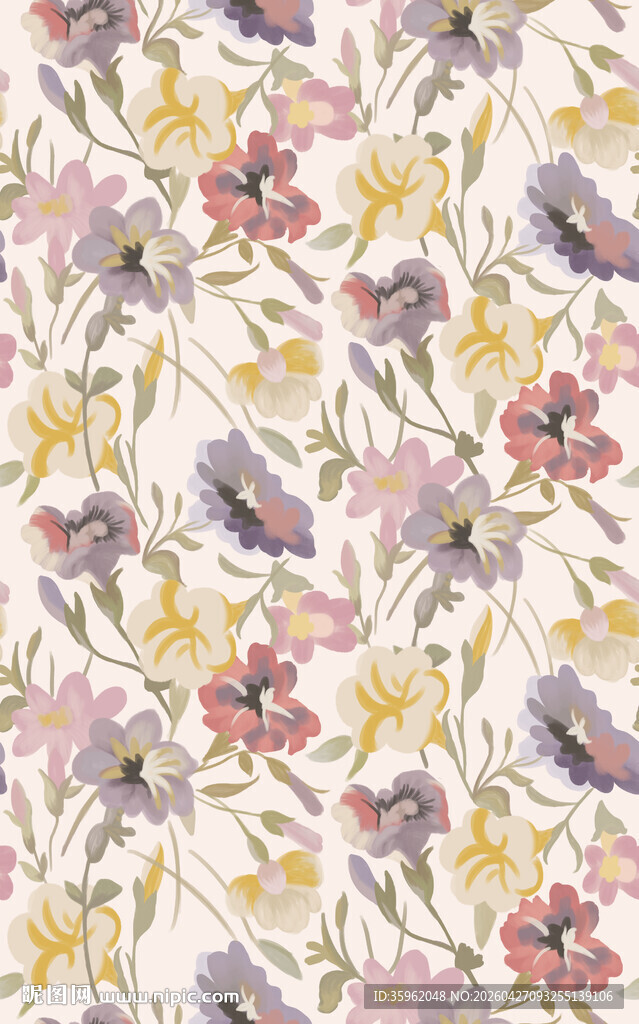 花卉水彩图案纹理背景