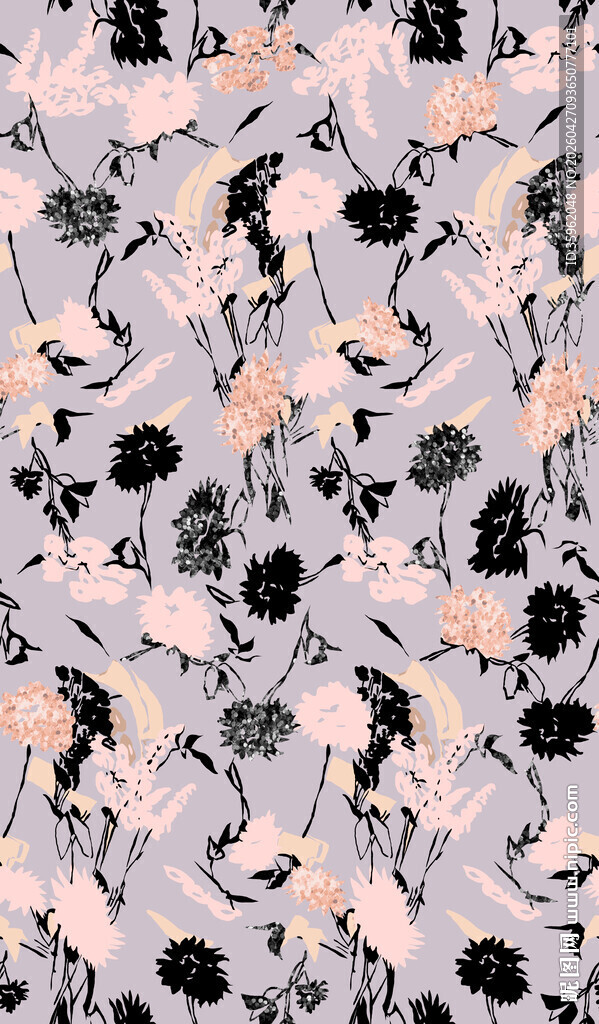 花卉图案布料纹理