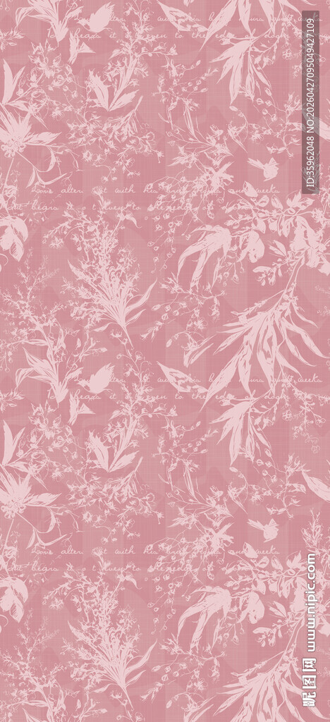 粉色植物花纹背景图案