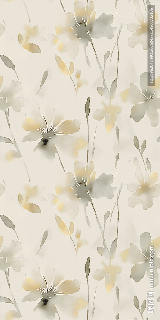 淡雅花卉图案纹理背景