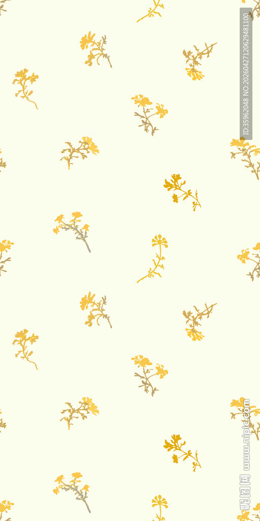 黄色小花简约平铺图案