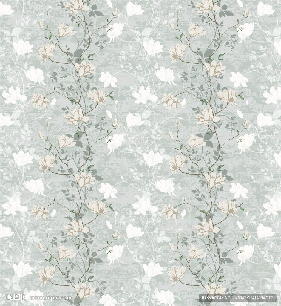 清新花卉图案背景纹理