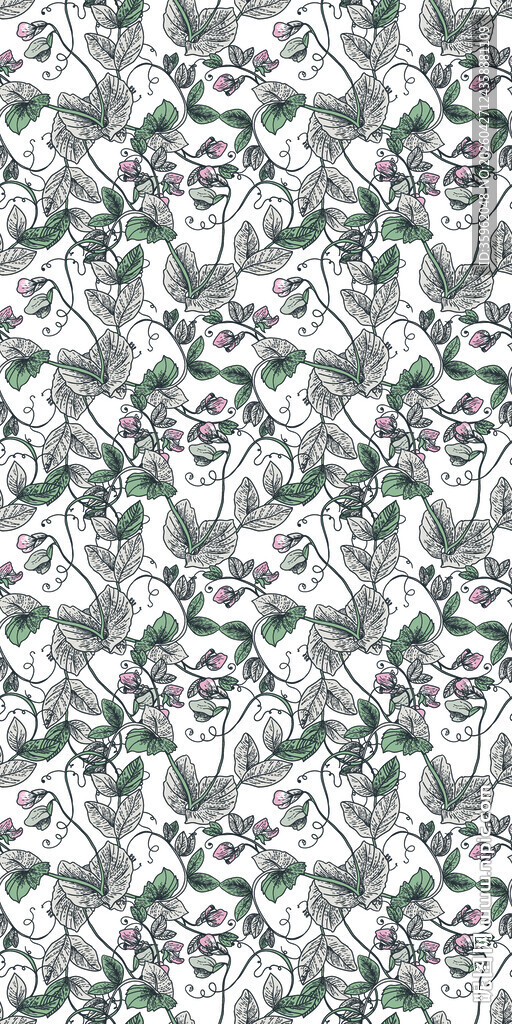 几何绿植图案背景纹理