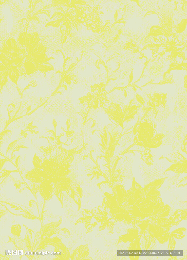 淡黄色花卉图案背景