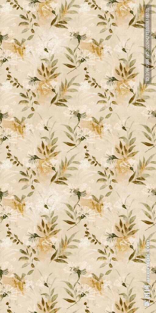 金色花卉纹理图案背景