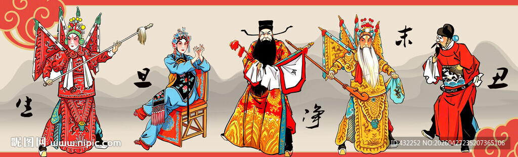 传统戏曲人物生旦净末丑