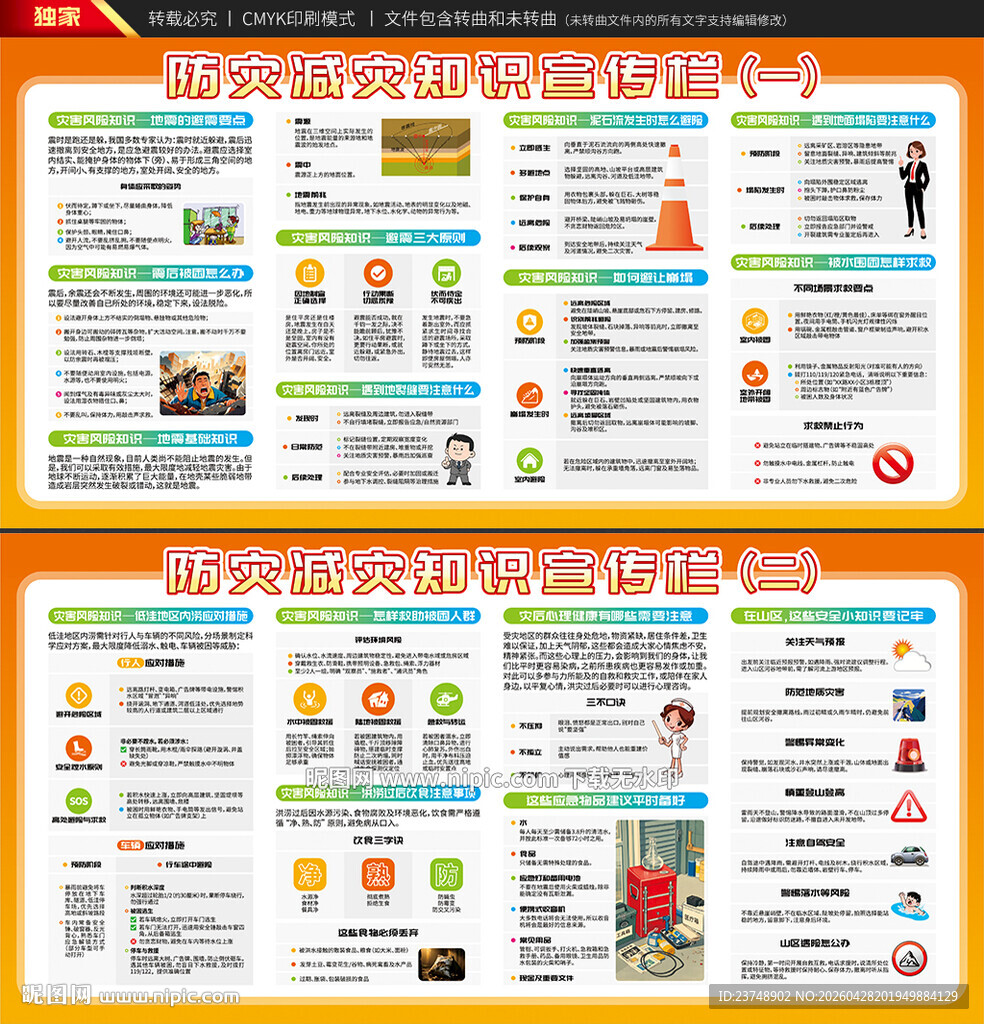 防灾减灾知识展板