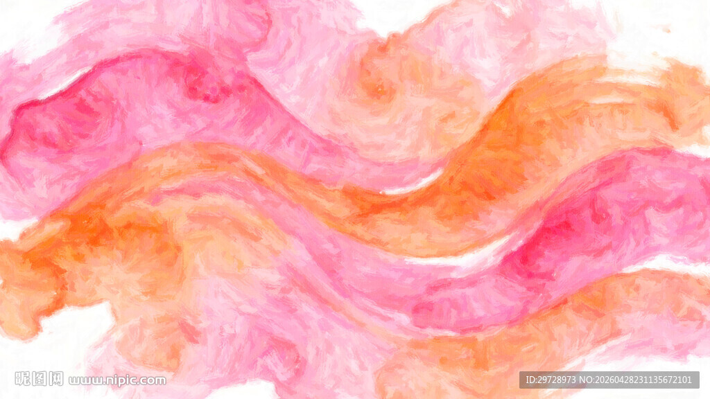 粉色橙色水彩波浪纹理