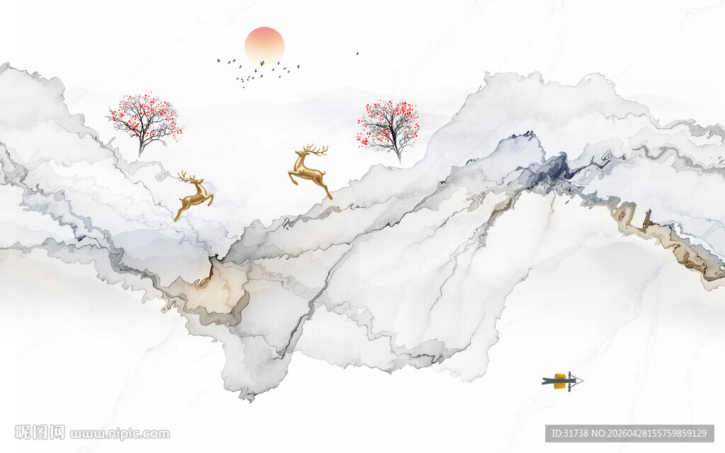 水墨软膜天花背景