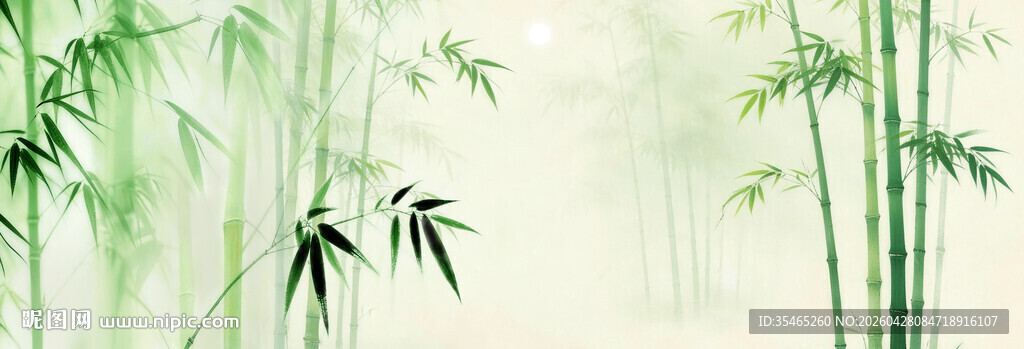 竹影新中式水墨竹子