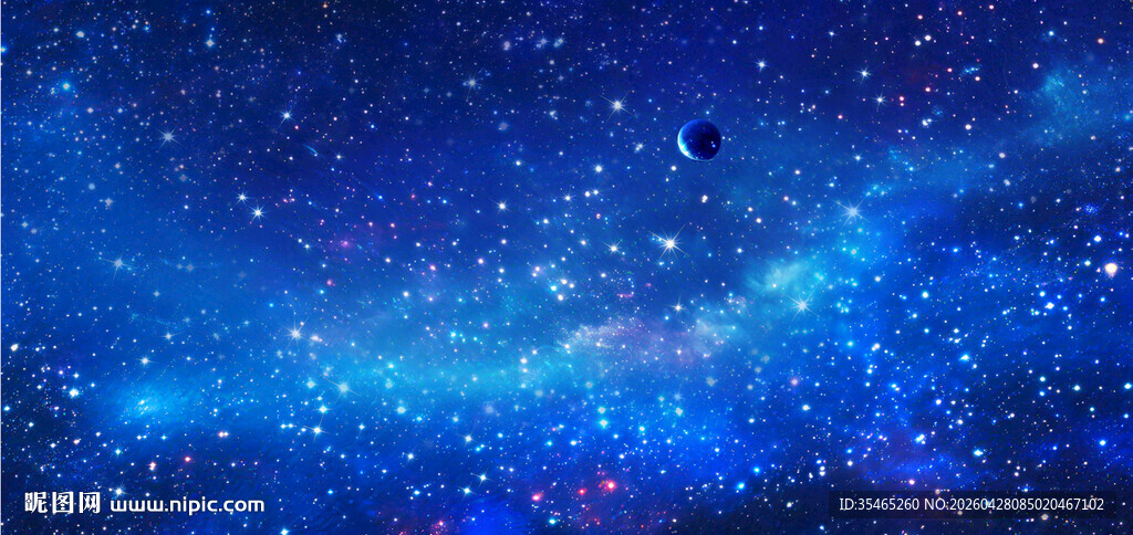 蓝色星空背景图