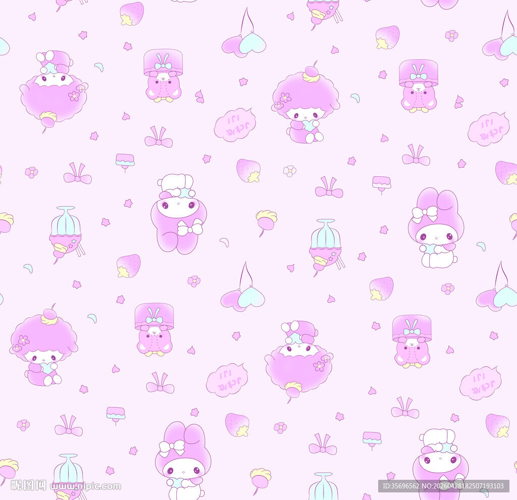 梦幻独角兽甜品图案背景