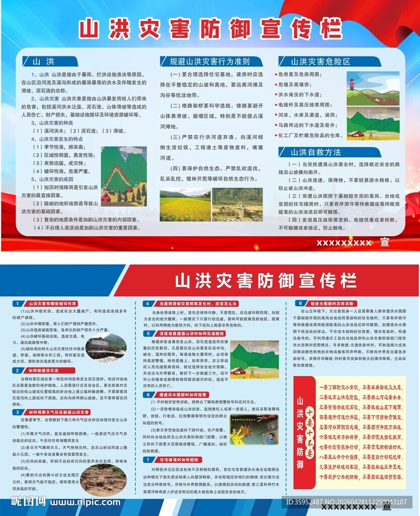 山洪灾害防治宣传展板