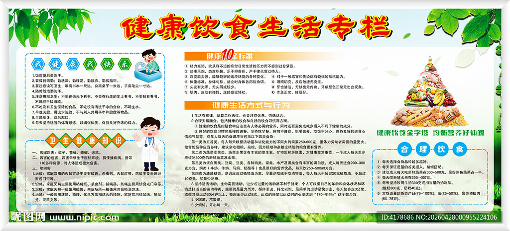 健康饮食宣传栏