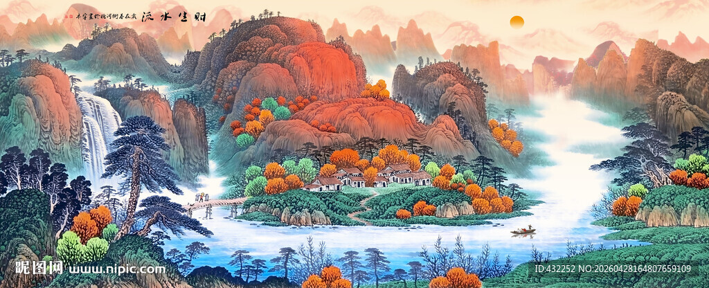 山水国画美景山水画