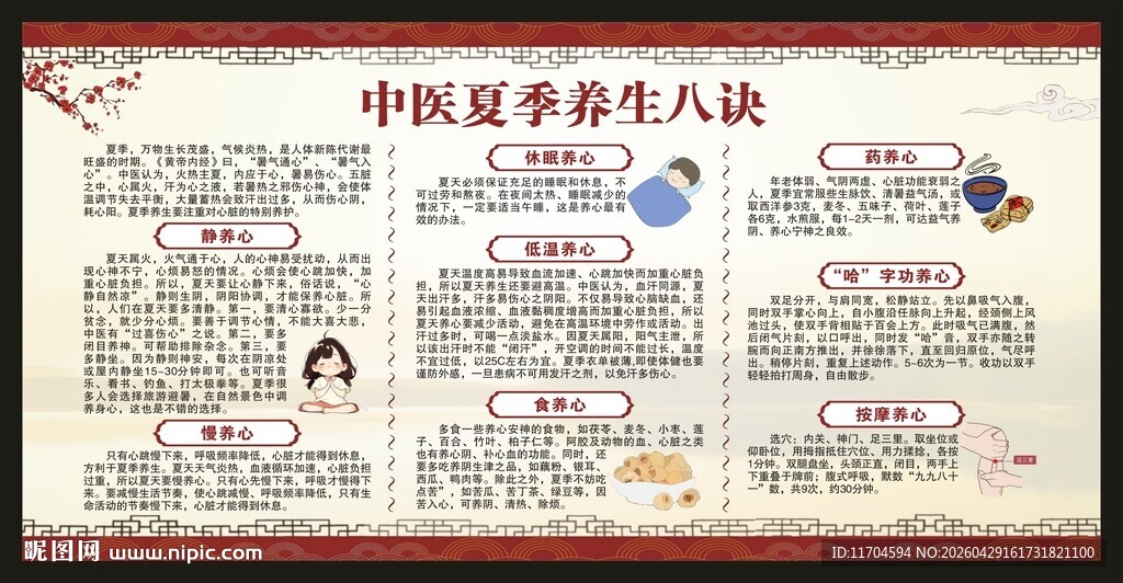 夏季中医养生知识宣传栏