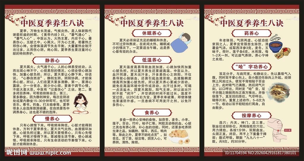 夏季中医养生知识展板