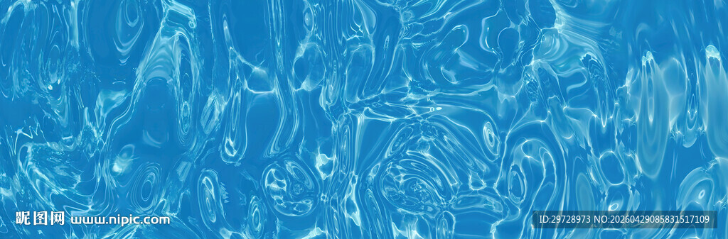 蓝色水波纹长幅背景