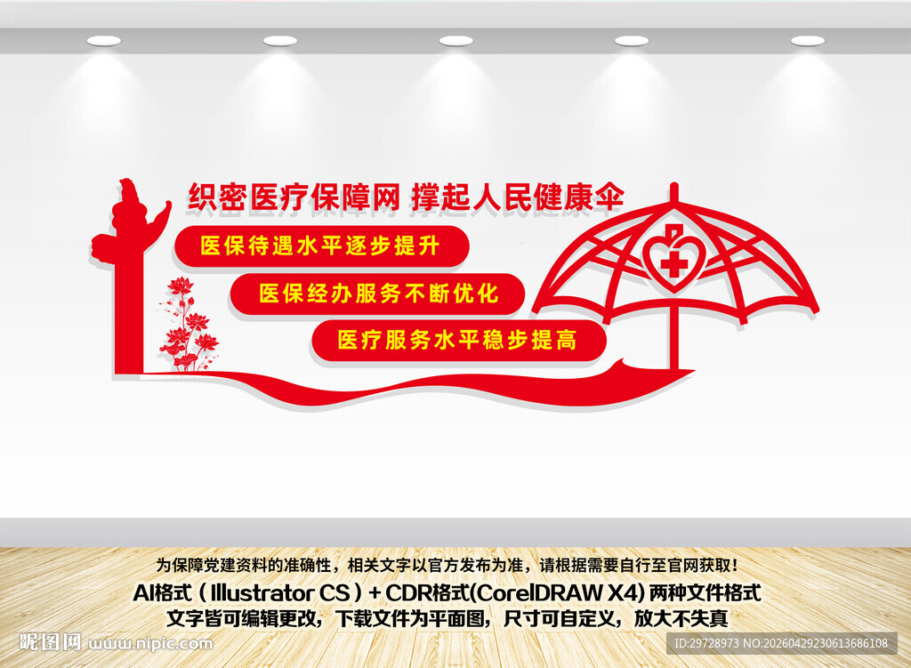 保障人民健康医疗文化墙