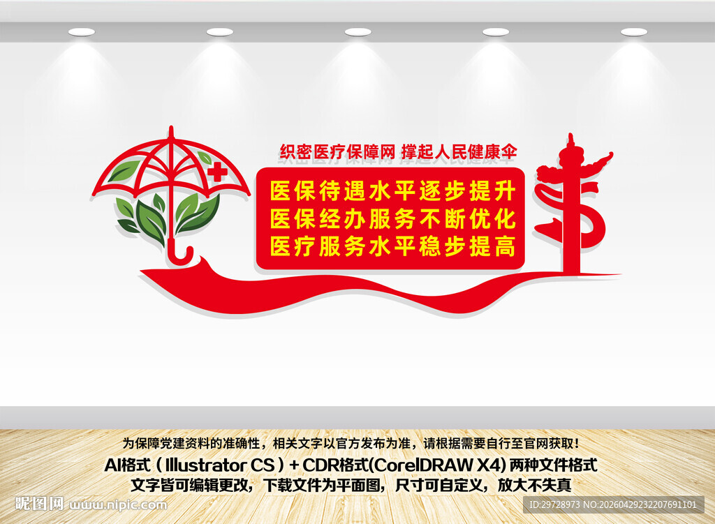 保障人民健康医疗宣传墙