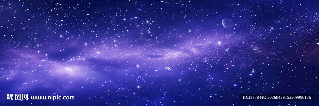 紫色宇宙星空灯箱背景图