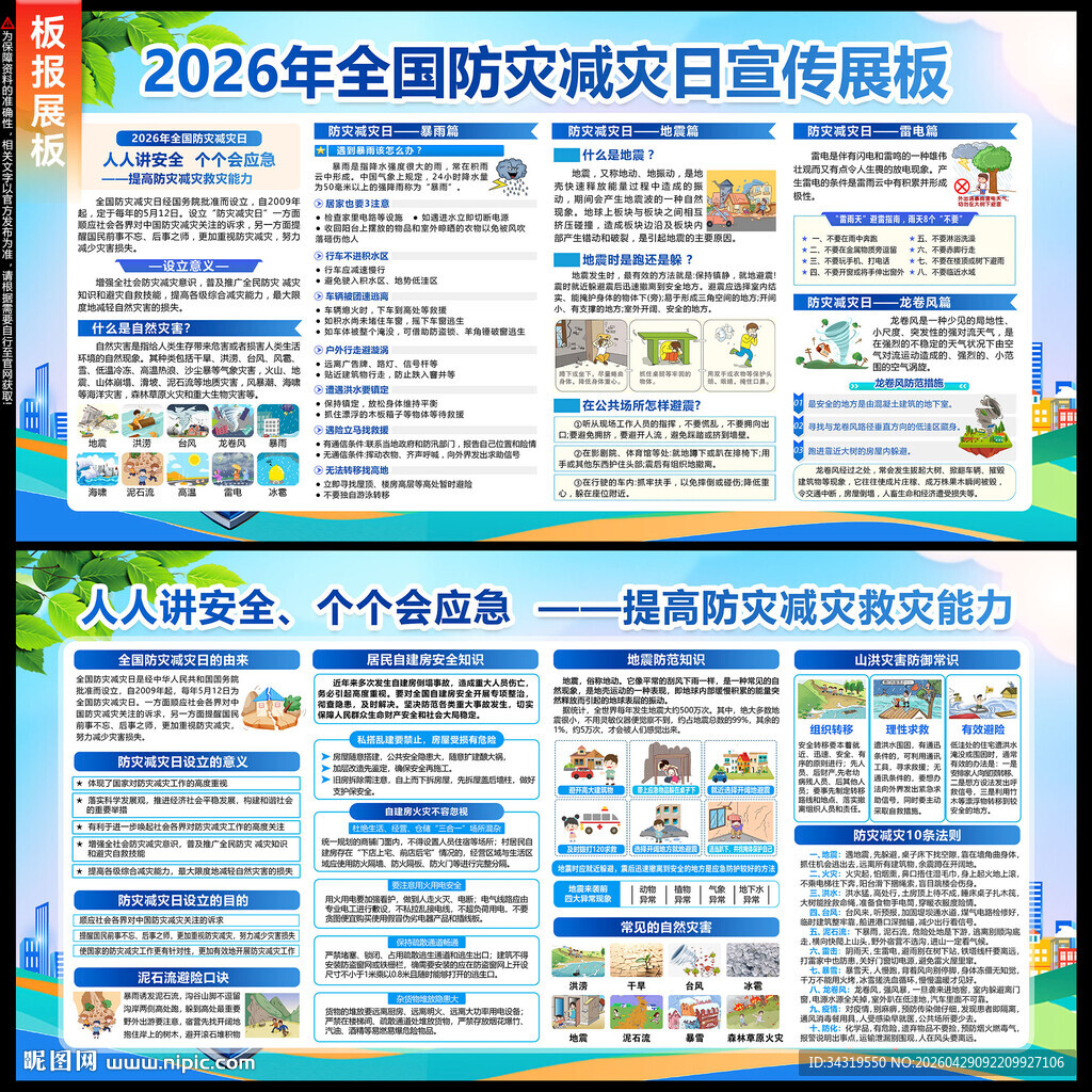 2026年防灾减灾日展板