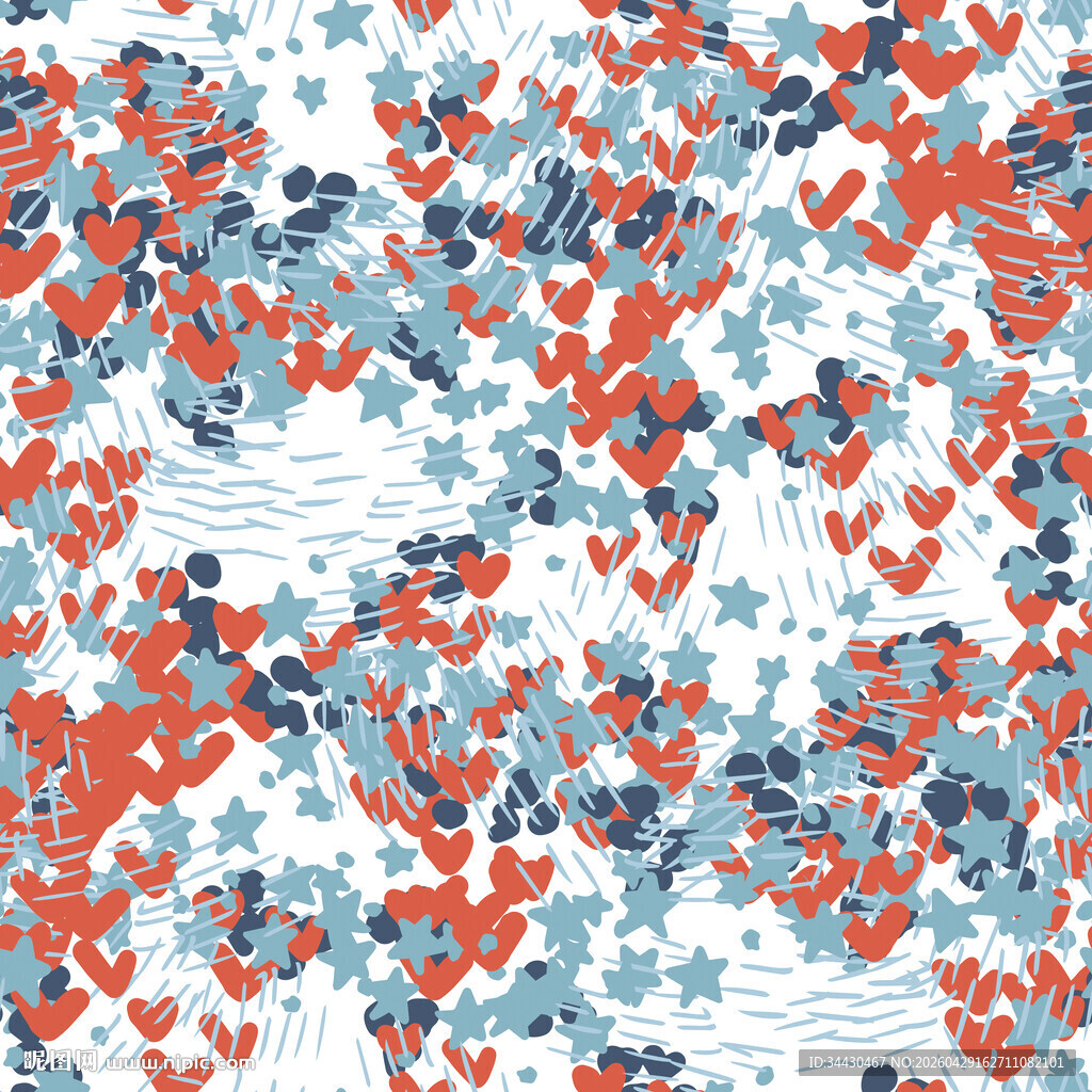 多彩心形图案纹理背景