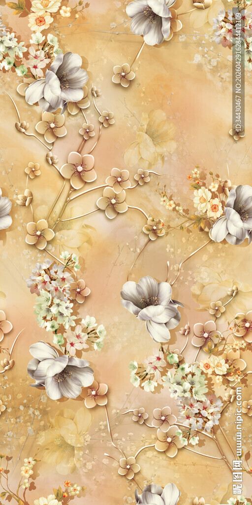 复古花卉纹理图案