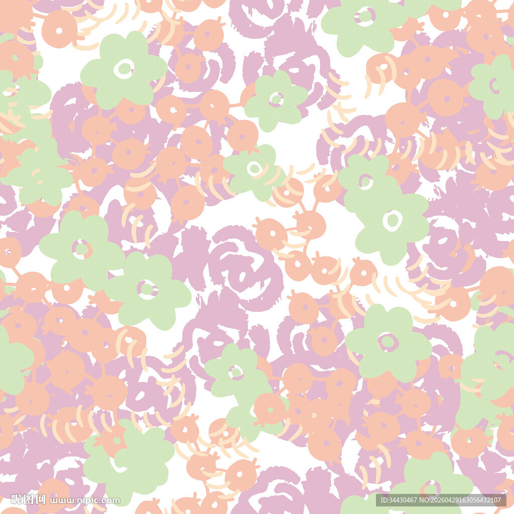 多彩花卉图案背景设计