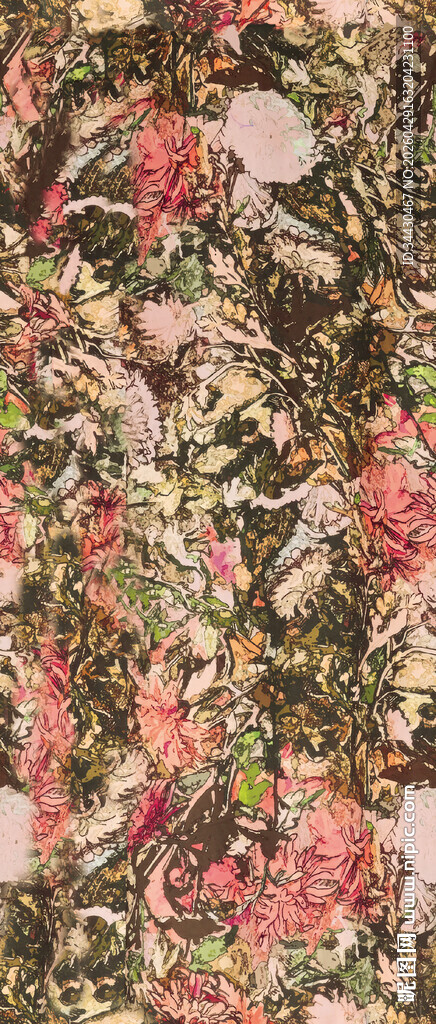 复古花卉图案布料