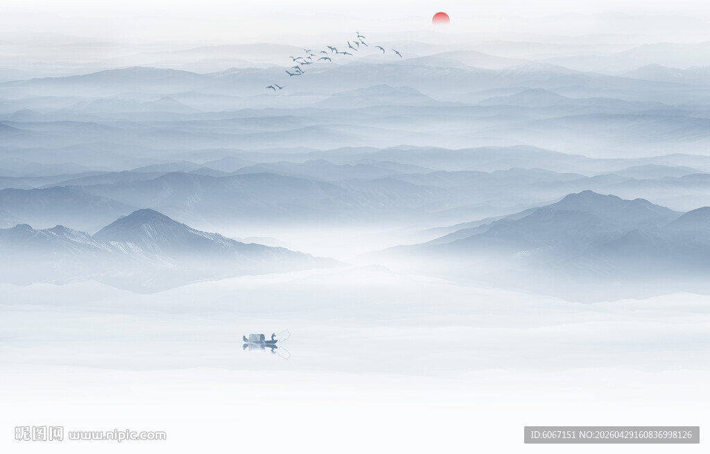 水墨山水水墨画