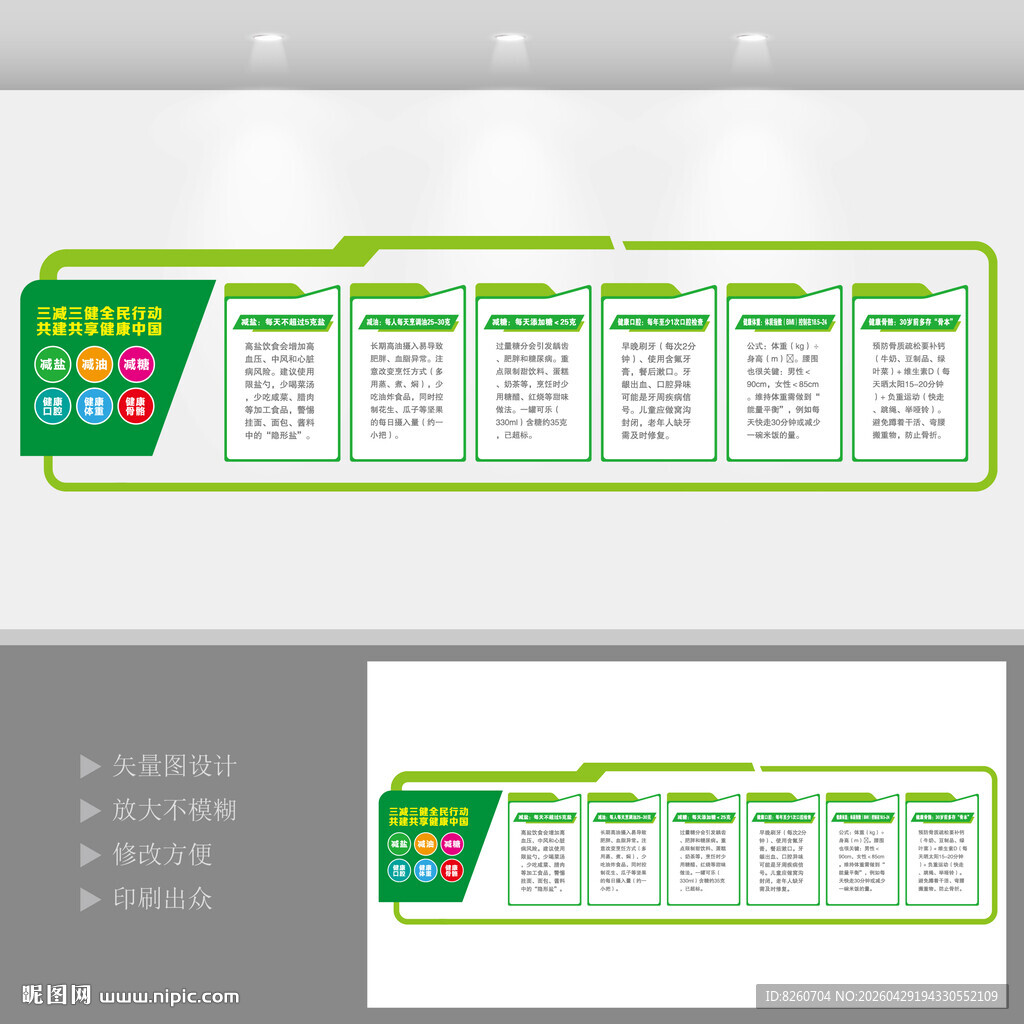 三减三健宣传宣教医院文化墙