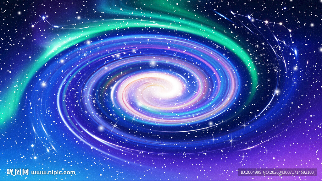 蓝绿紫旋涡星空