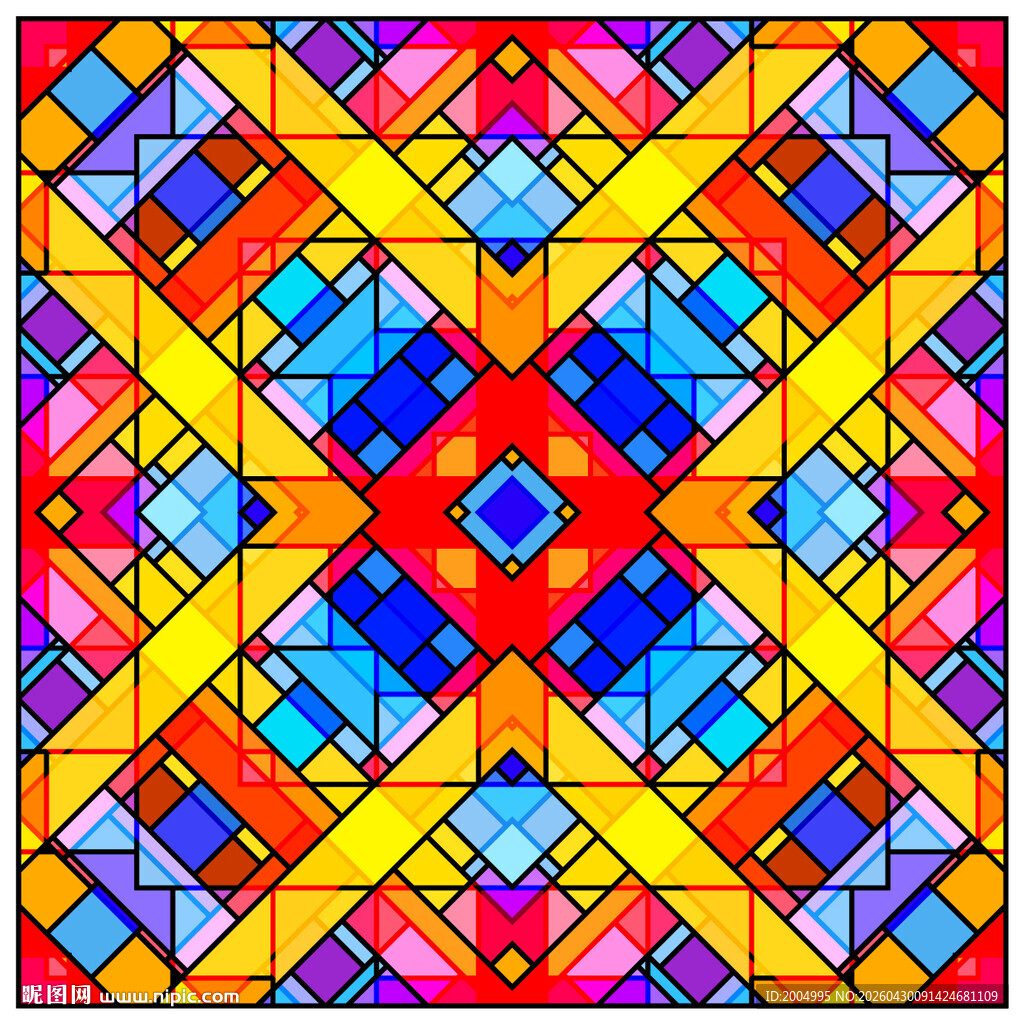 多彩几何图案拼接