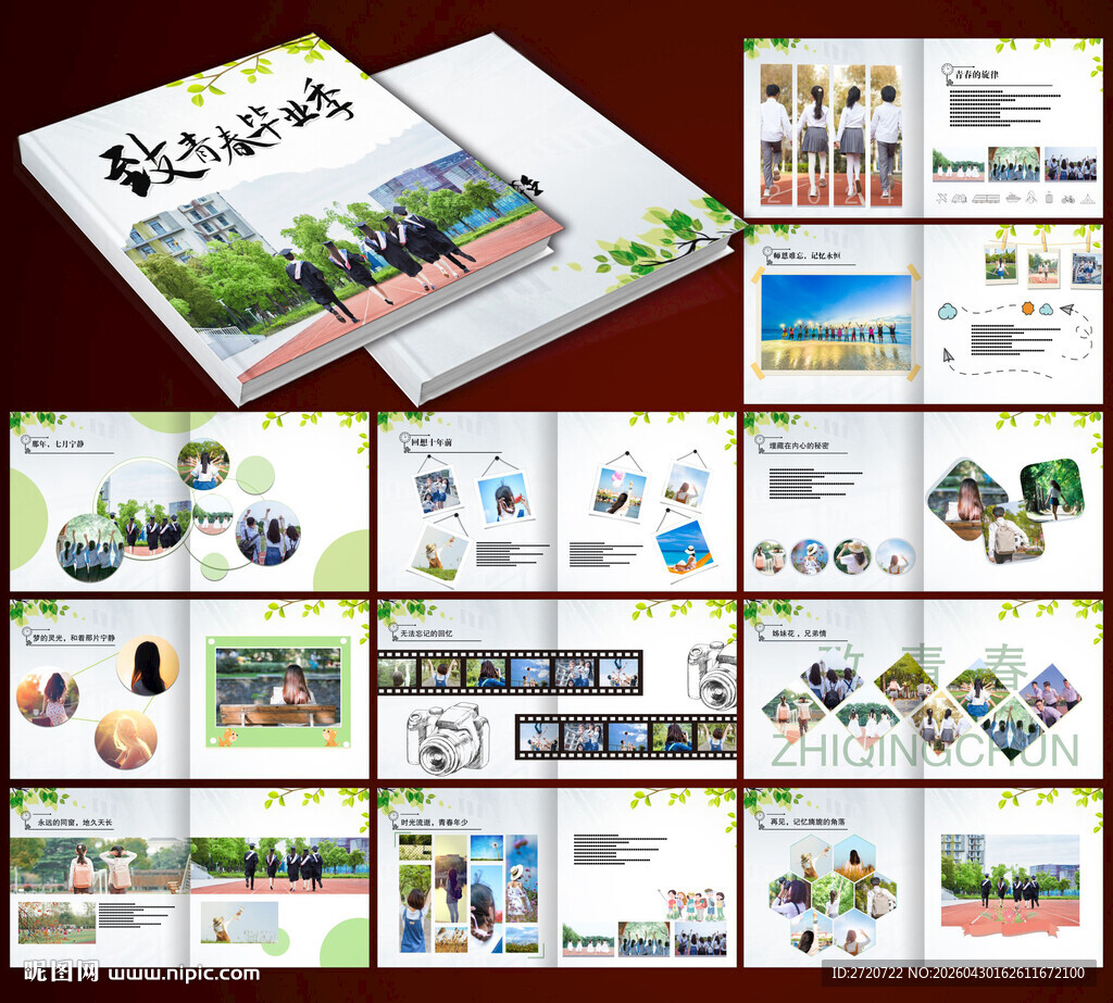 致青春毕业纪念相册模板
