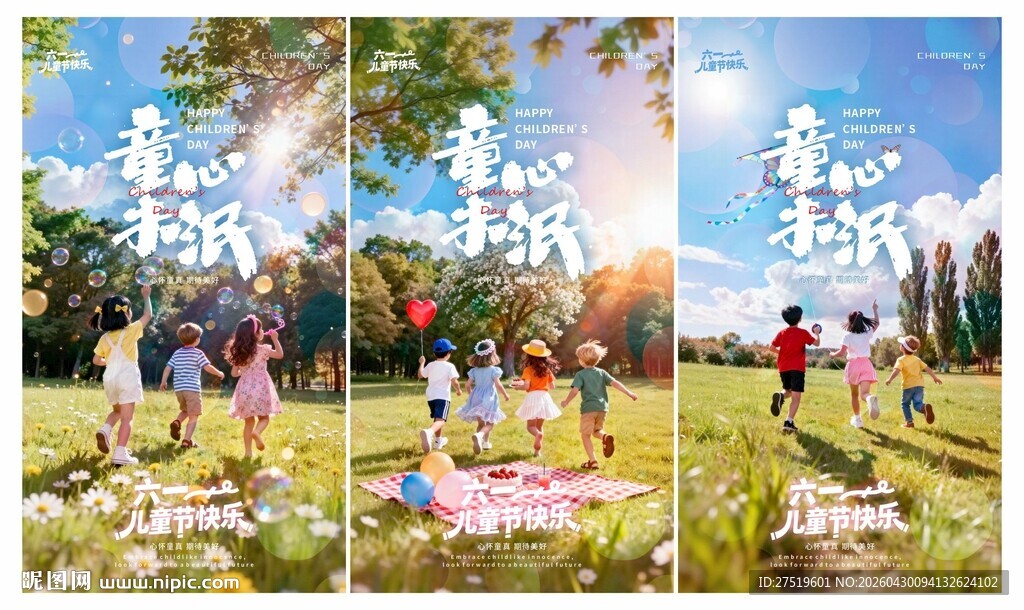 六一儿童节插画海报