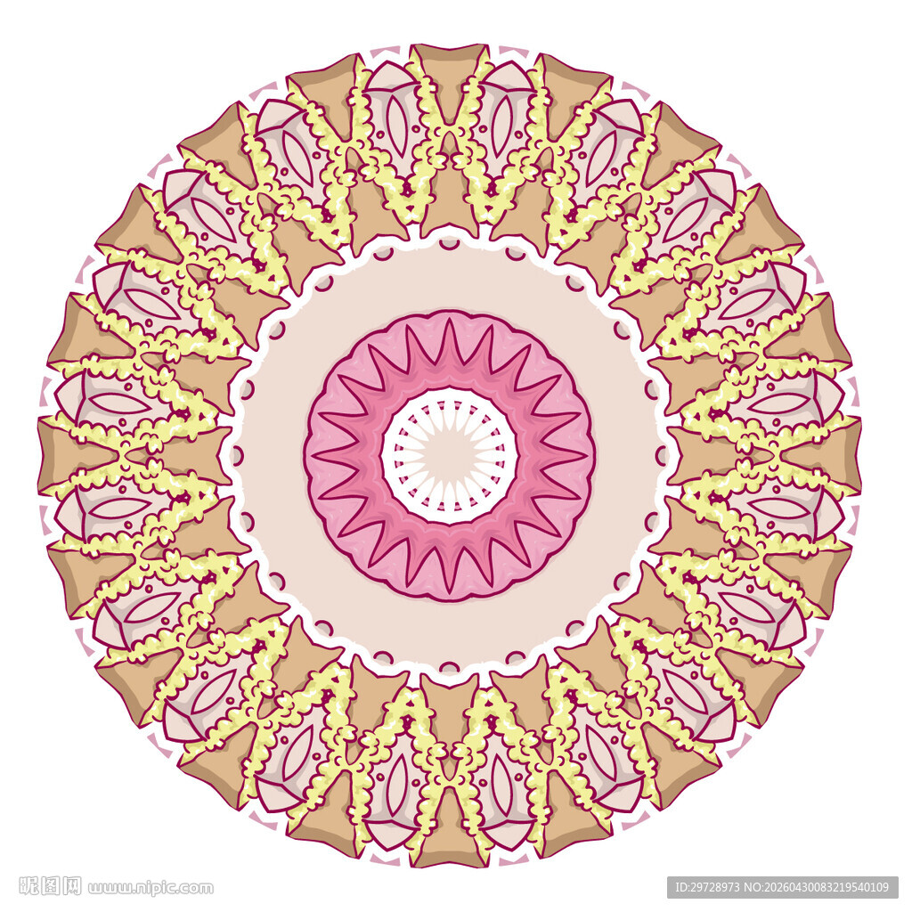圆形古典装饰花纹