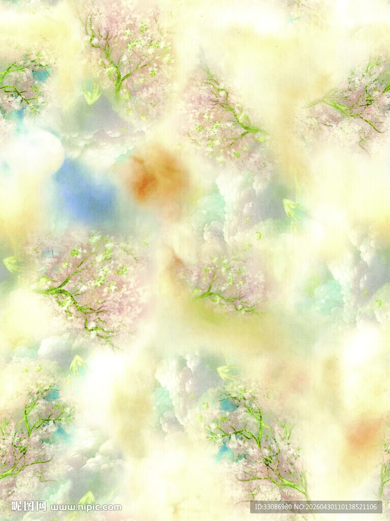 梦幻花卉抽象背景图