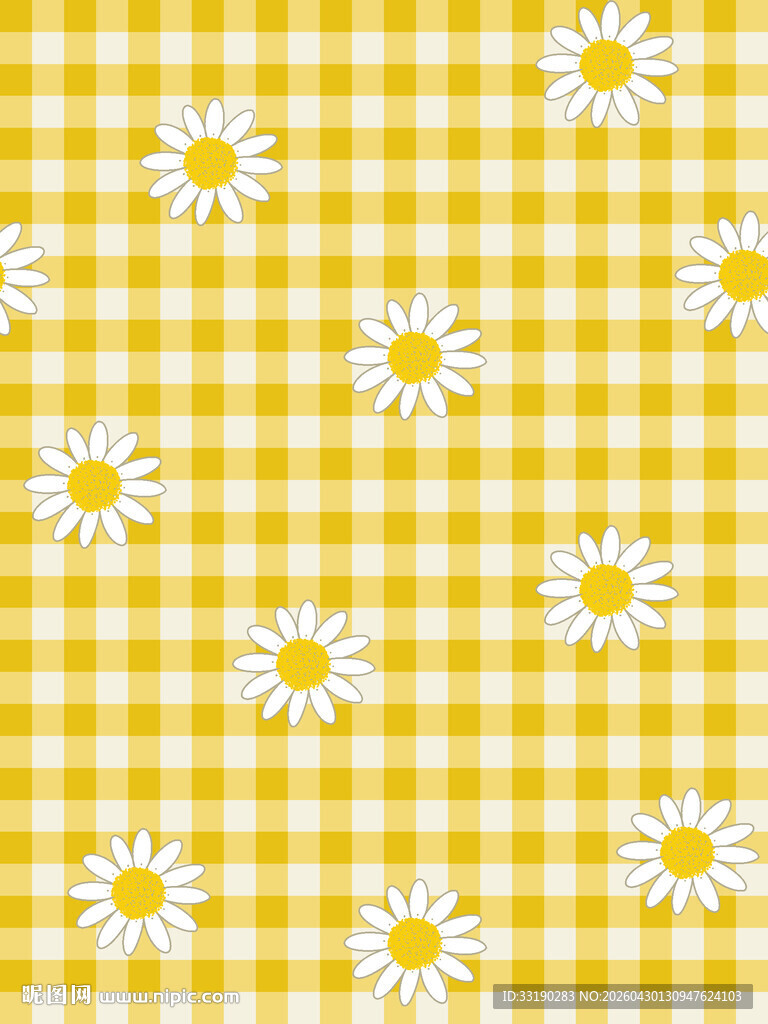 黄色格纹雏菊