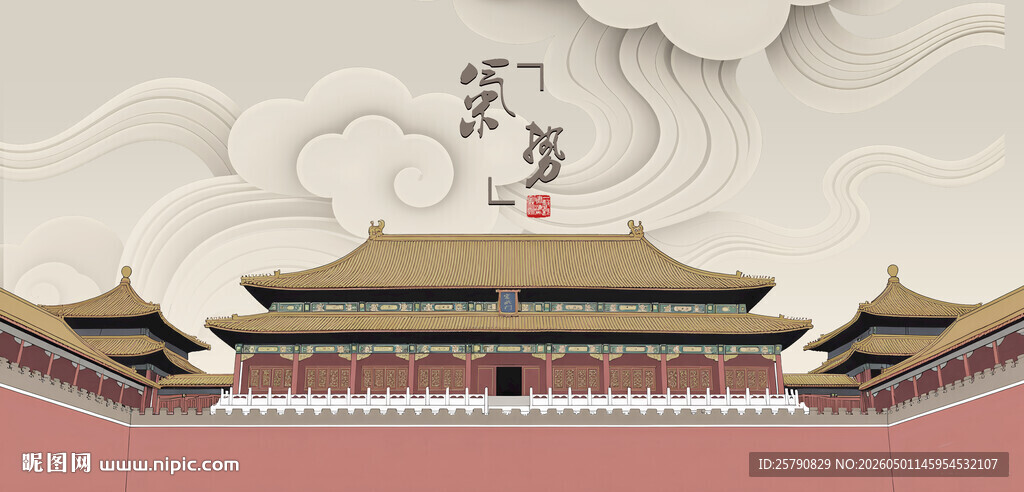 中式古建筑故宫玄武门