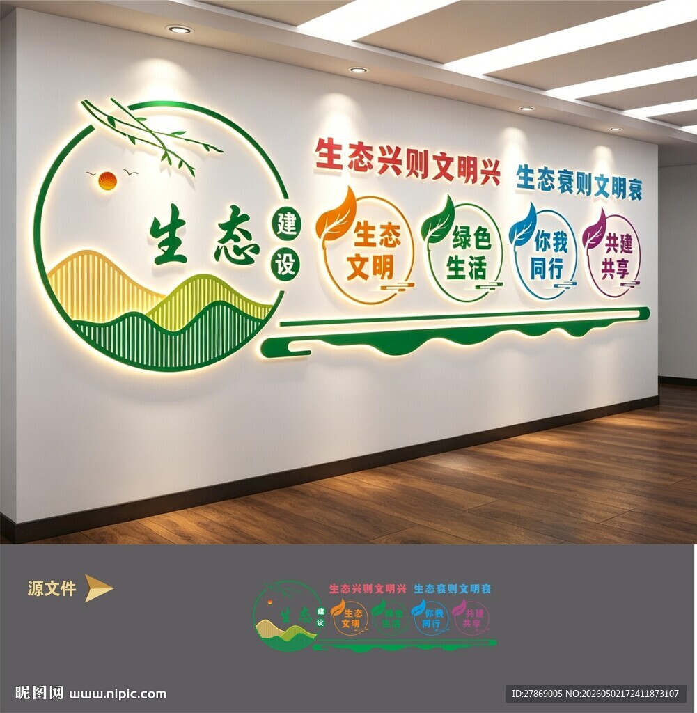 绿色低碳生态环保局文化墙