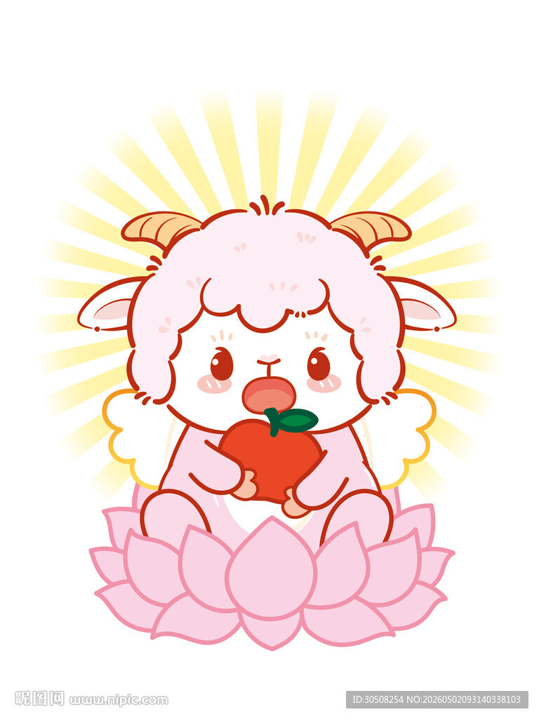 莲花上的可爱小羊捧花