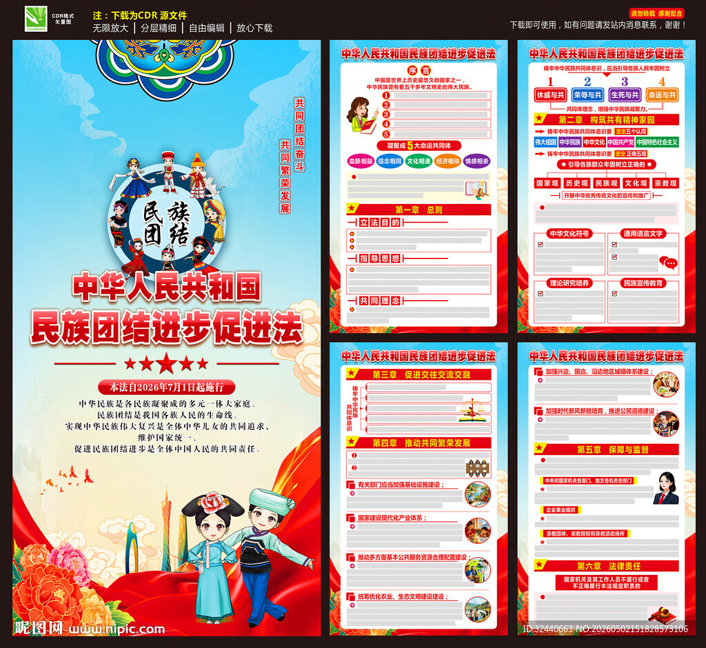 民族团结进步促进法海报
